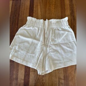 High waisted linen shorts